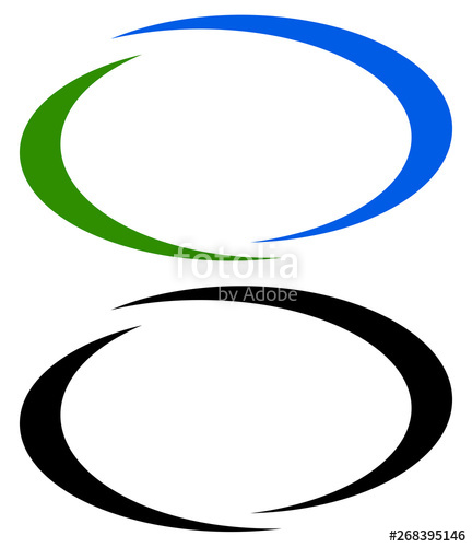 Oval, ellipse banner frames, borders