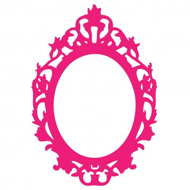 Ornate pink frame.