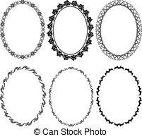 Oval frame Clip Art Vector and Illustration