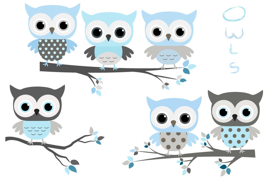 Cute baby boy clip art, Blue grey owls clipart, Baby shower
