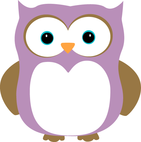 Purple and Brown Owl Clip Art