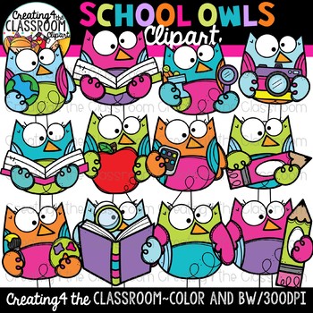 School owls clipart.