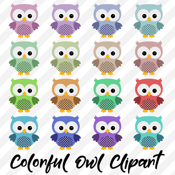 Owl clipart colorful.