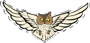 Flying Snowy Owl Clipart