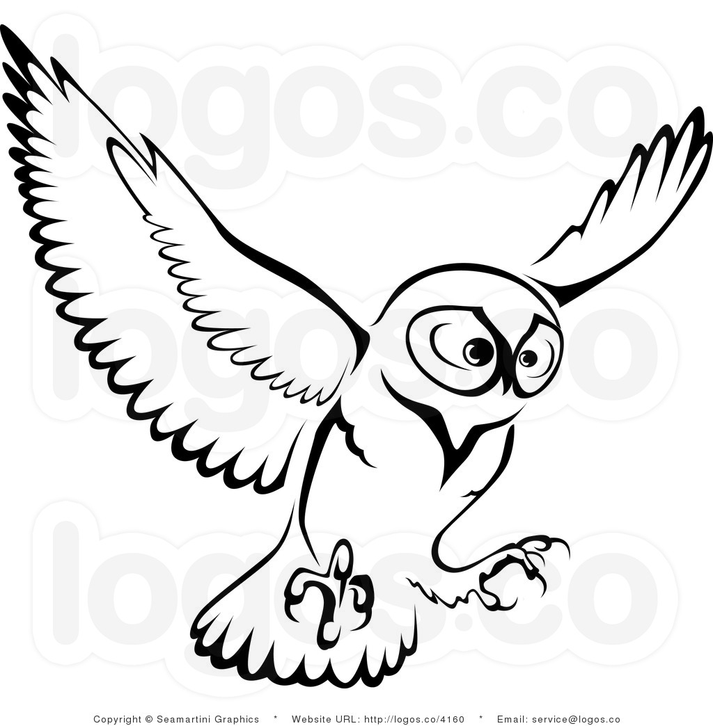 Flying owl clipart.