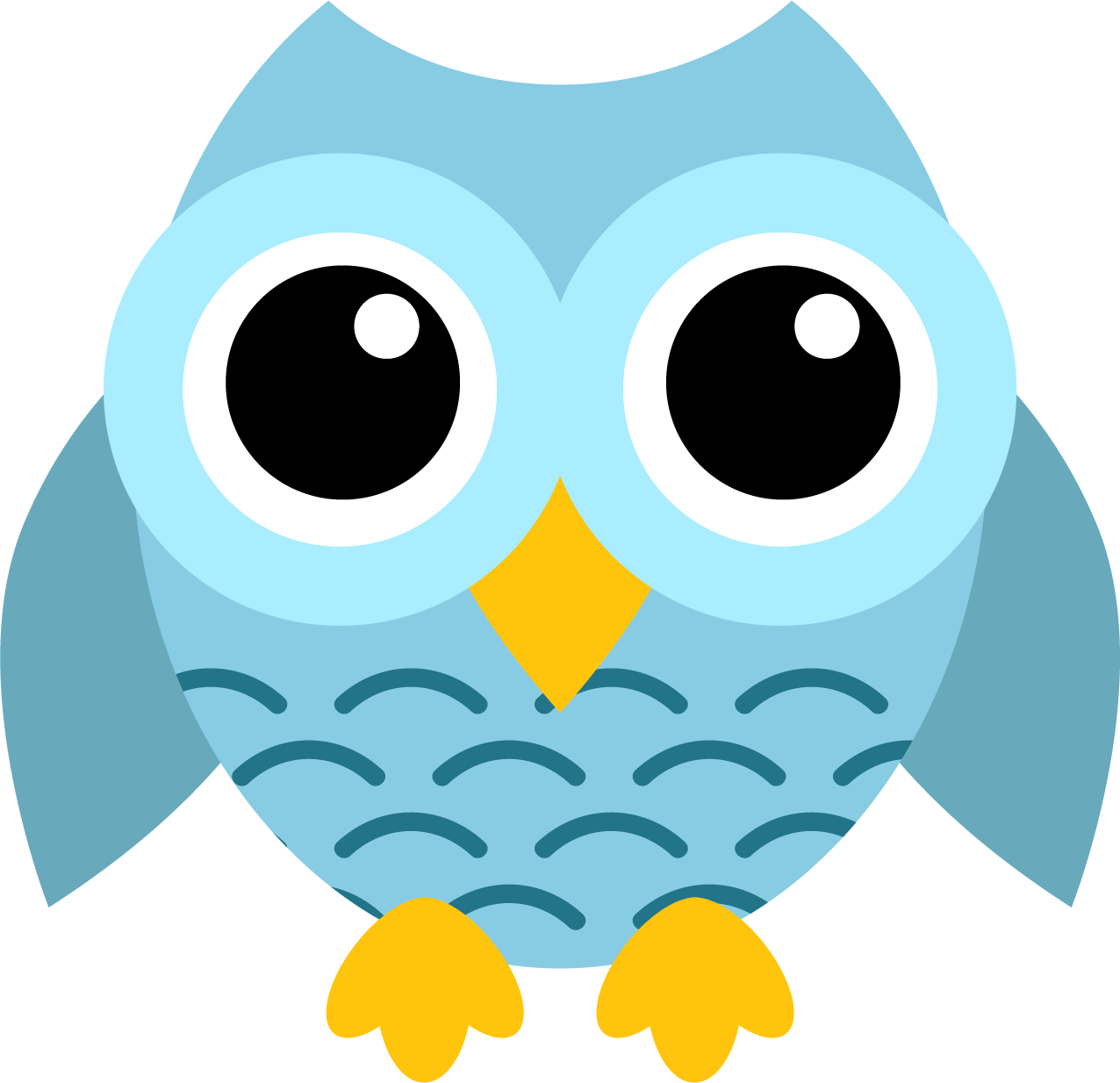 Owls clipart blue.