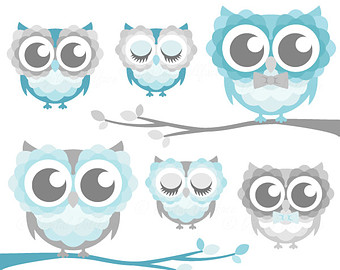 Free Cute Blue Owls, Download Free Clip Art, Free Clip Art