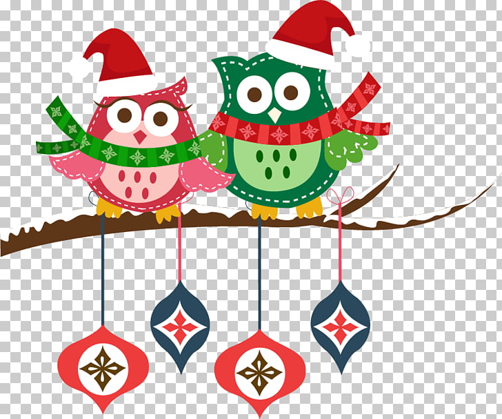 Santa Claus Owl Christmas, owl PNG clipart
