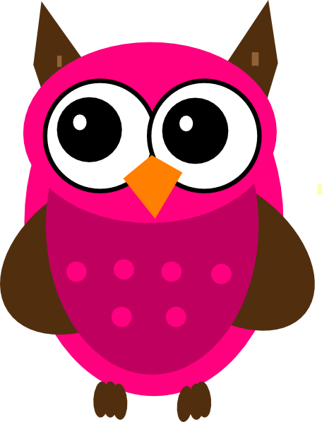 Pink owl clipart.