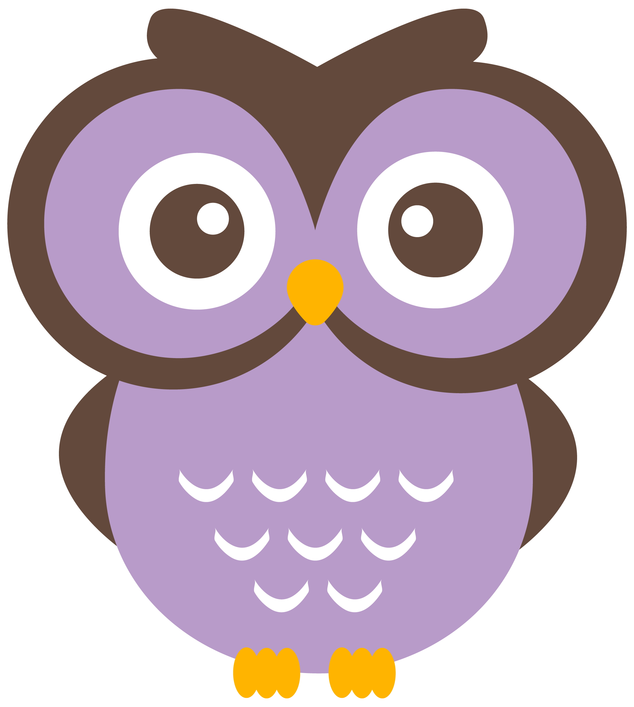 Purple owl clipart