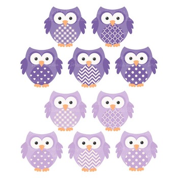 Purple Owl Clip Art Vectors