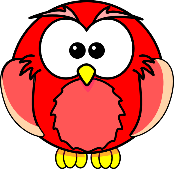 Owl clipart red.