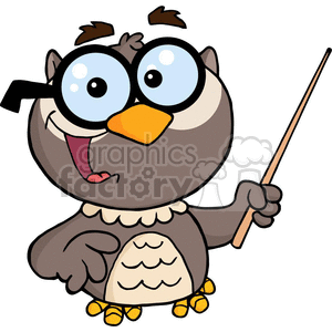 Grey cartoon owl clipart