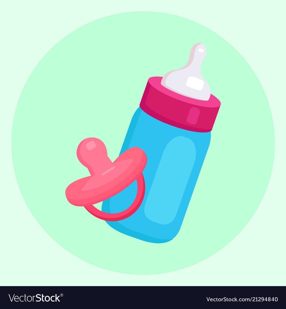 Flat of baby bottle and pacifier for your cr