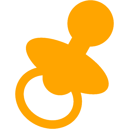 Orange pacifier icon.