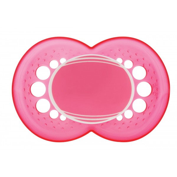 MAM Personalized Pacifiers, Pink with Pink Shield,