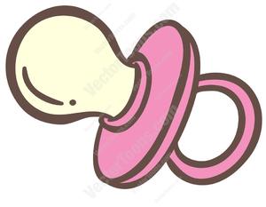 Pink baby pacifier.