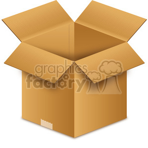 Opened brown box clipart