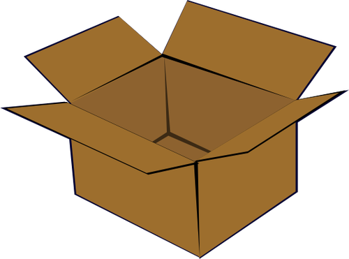 Cardboard box vector.