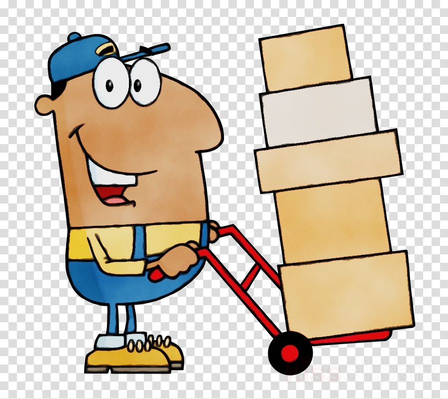Cartoon clip art mode of transport line package delivery