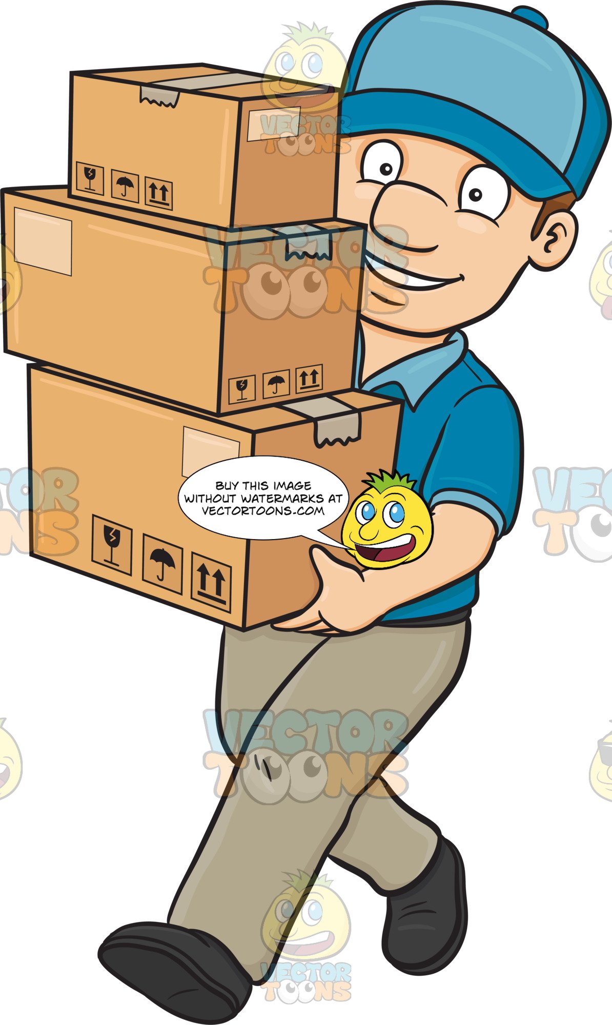 A Delivery Man Carrying Multiple Packages