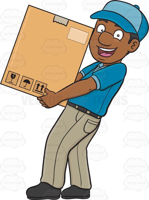 Delivery man clipart.