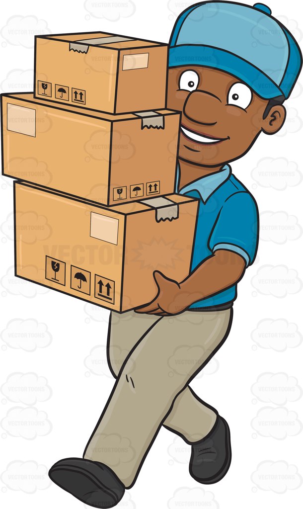Delivery person clipart.