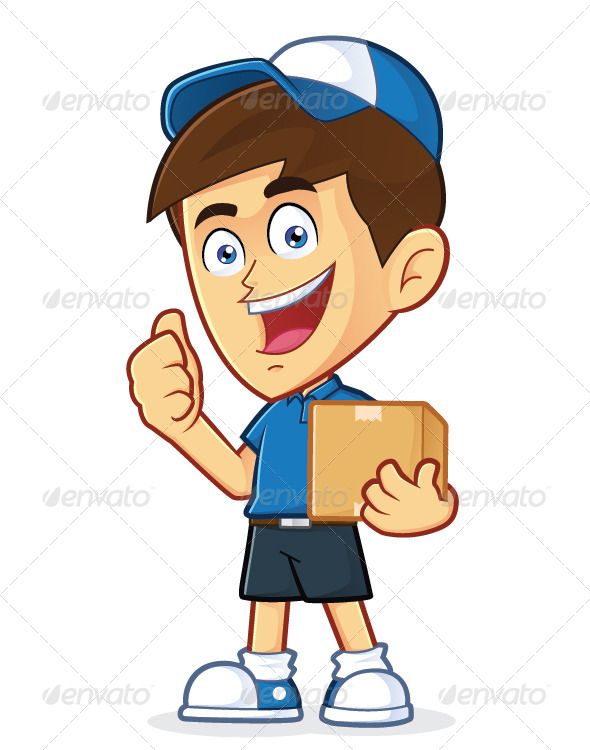 package clipart delivery person