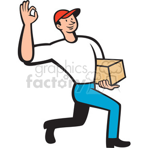 Delivery man okay sign clipart