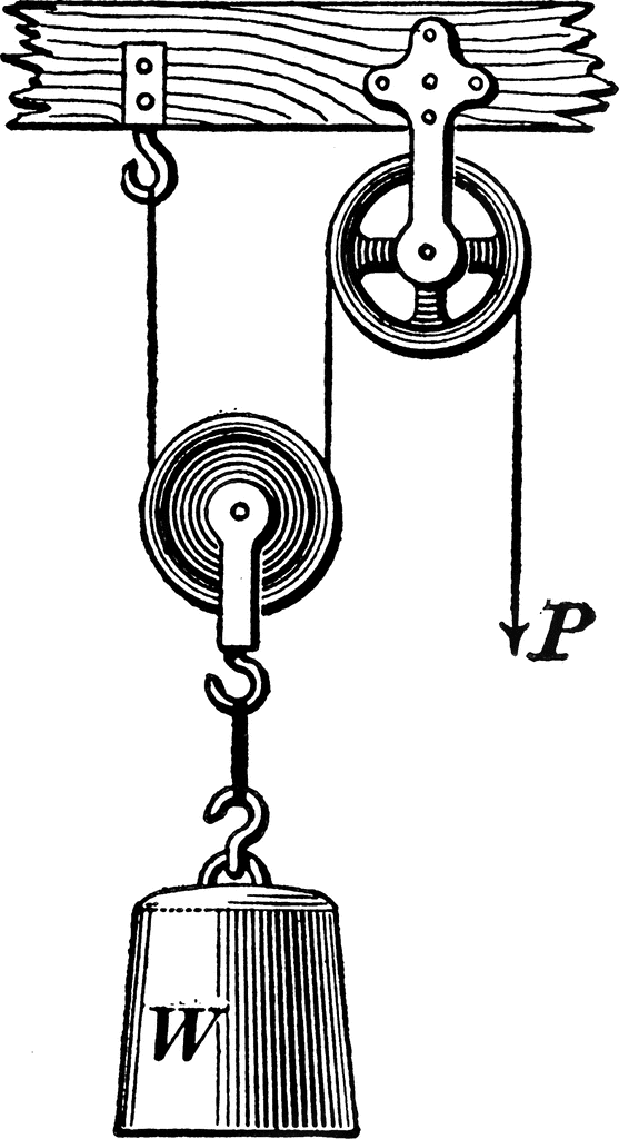 Movable pulley clipart.