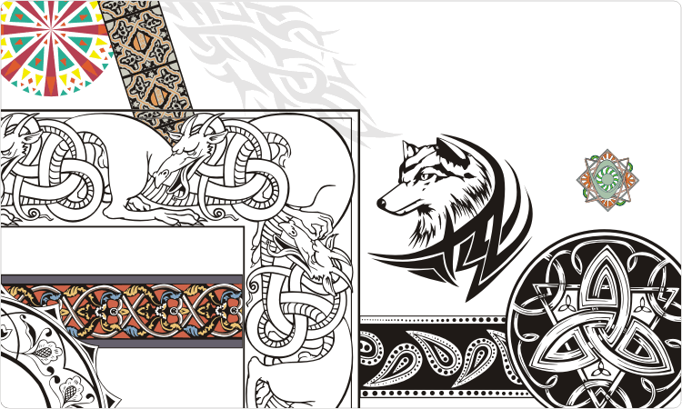 Decorations, tattoos and celtic clipart