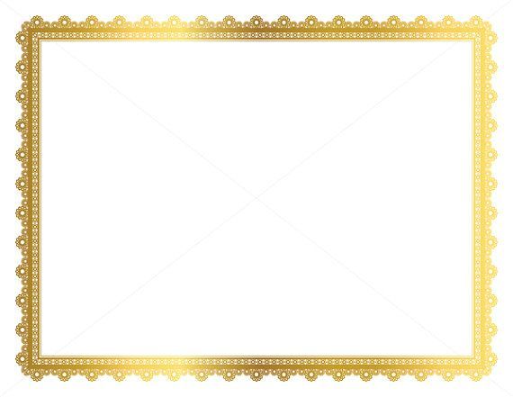 Gold Decorative Frame, Page Border, Digital Frame, Border