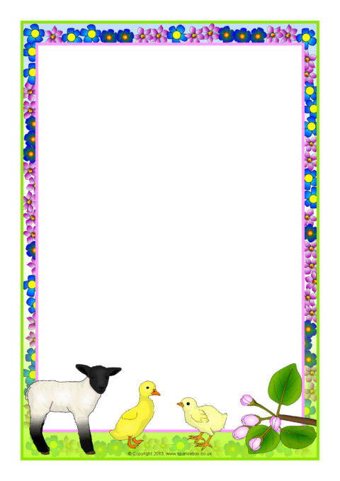 Springthemed page borders.