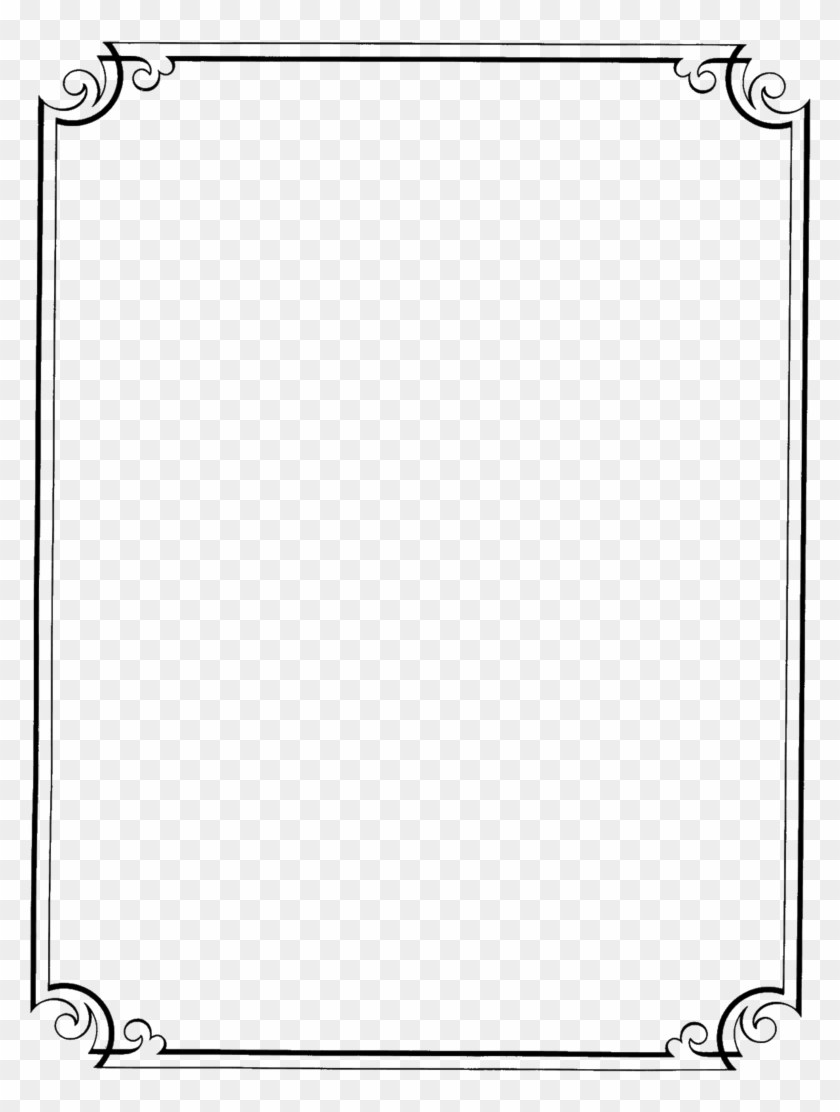Page Border Design In Black And White , Png Download