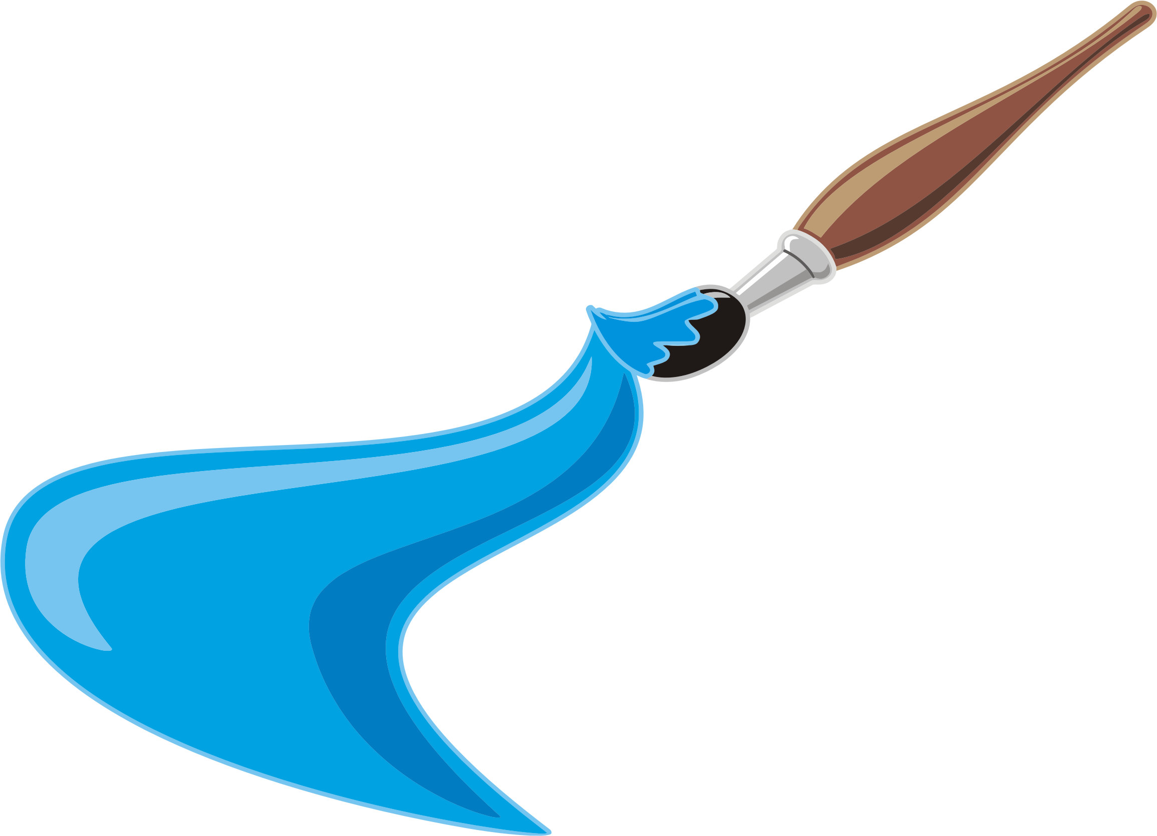 Blue clipart paintbrush pencil and in color blue