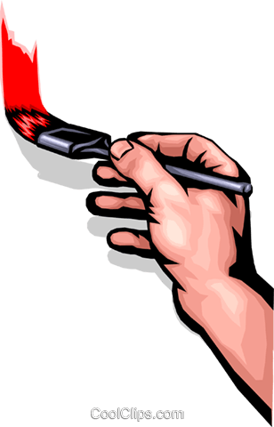 Hand with a paintbrush Royalty Free Vector Clip Art
