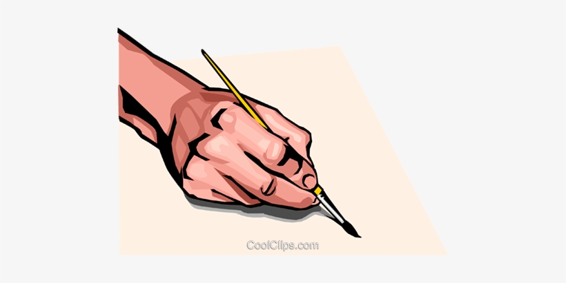 Hand With Paint Brush Royalty Free Vector Clip Art