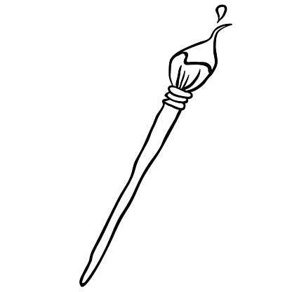 Paintbrush black and white clipart