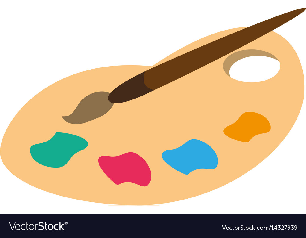 Palette color paint brush