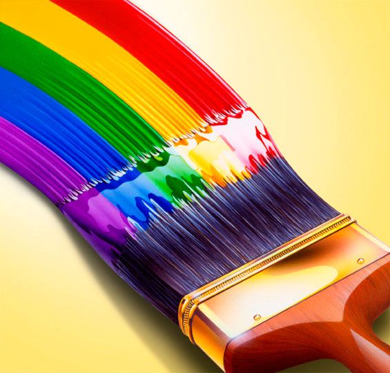 Rainbow paintbrush rainbow.