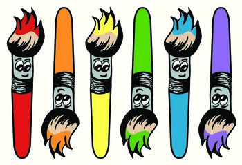Rainbow Paintbrush Clip Art