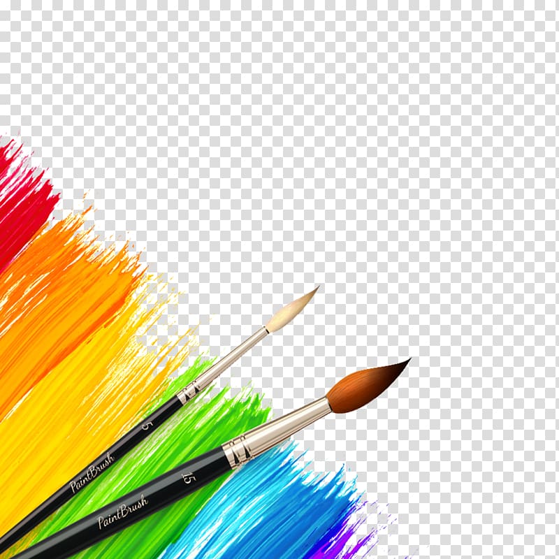 Black paint brushes illustration, Paintbrush Color