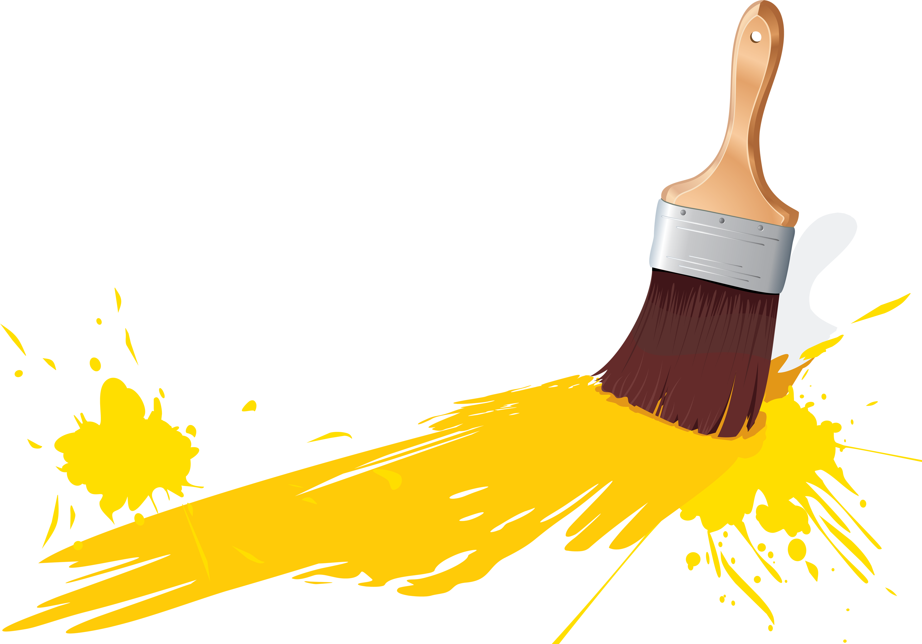 Yellow clipart paintbrush.