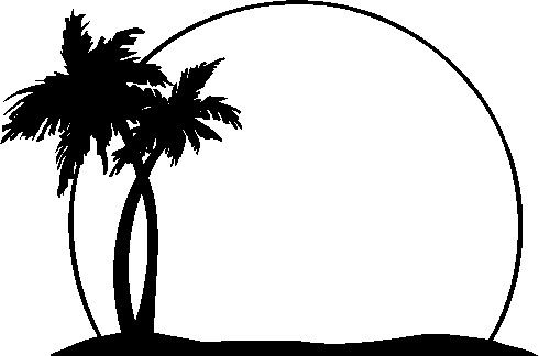Palm trees tattoo.
