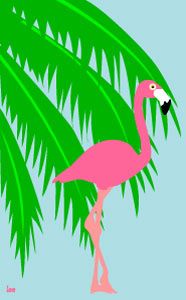 Palm tree and flamingo free clipart