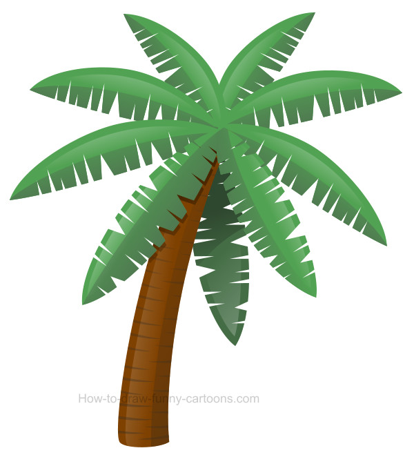 How to draw a palm tree clip art
