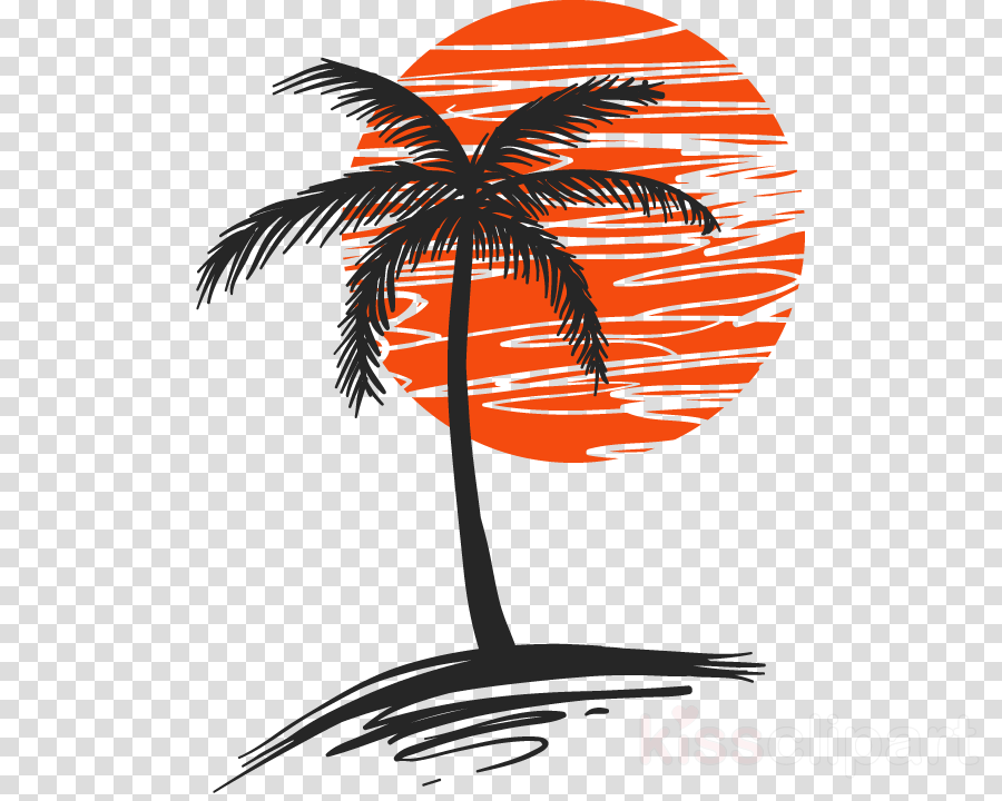 HD Palm Tree With Sun Clipart Palm Trees Clip Art
