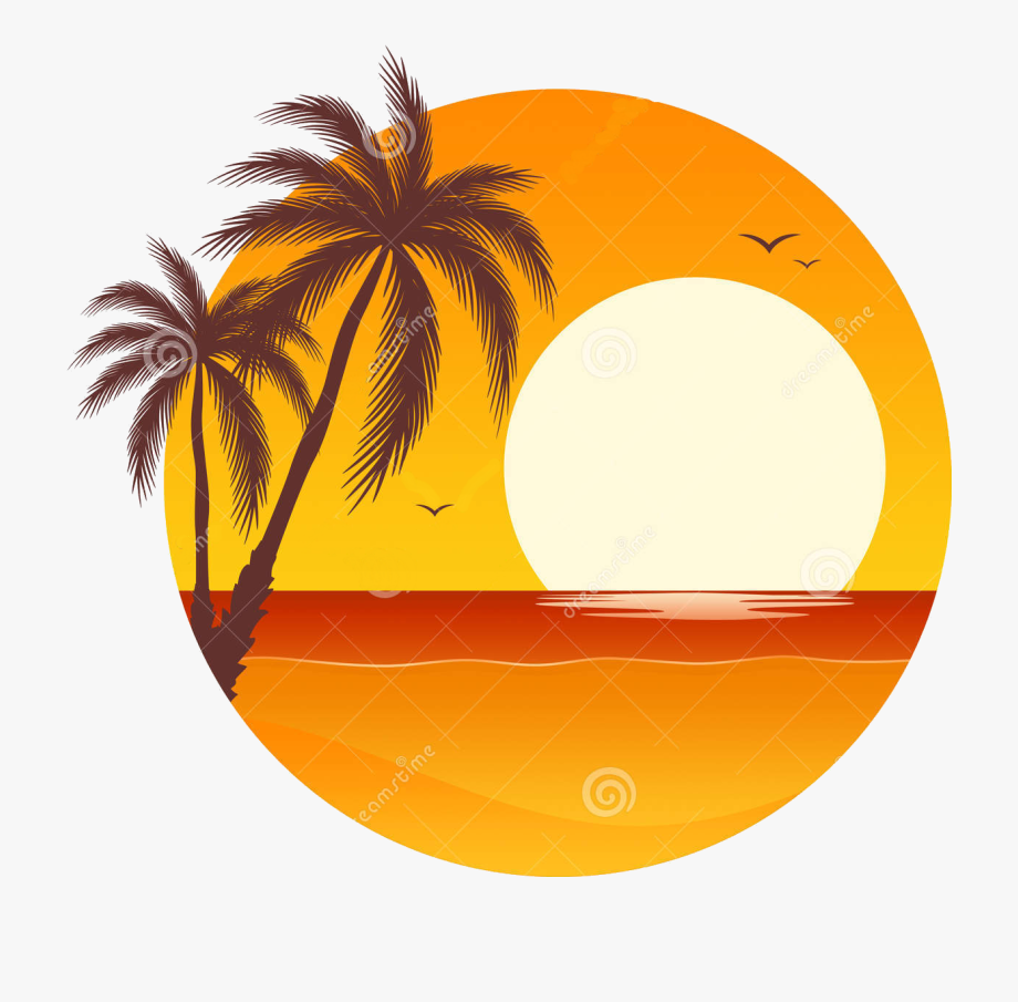 Palm tree sunset.