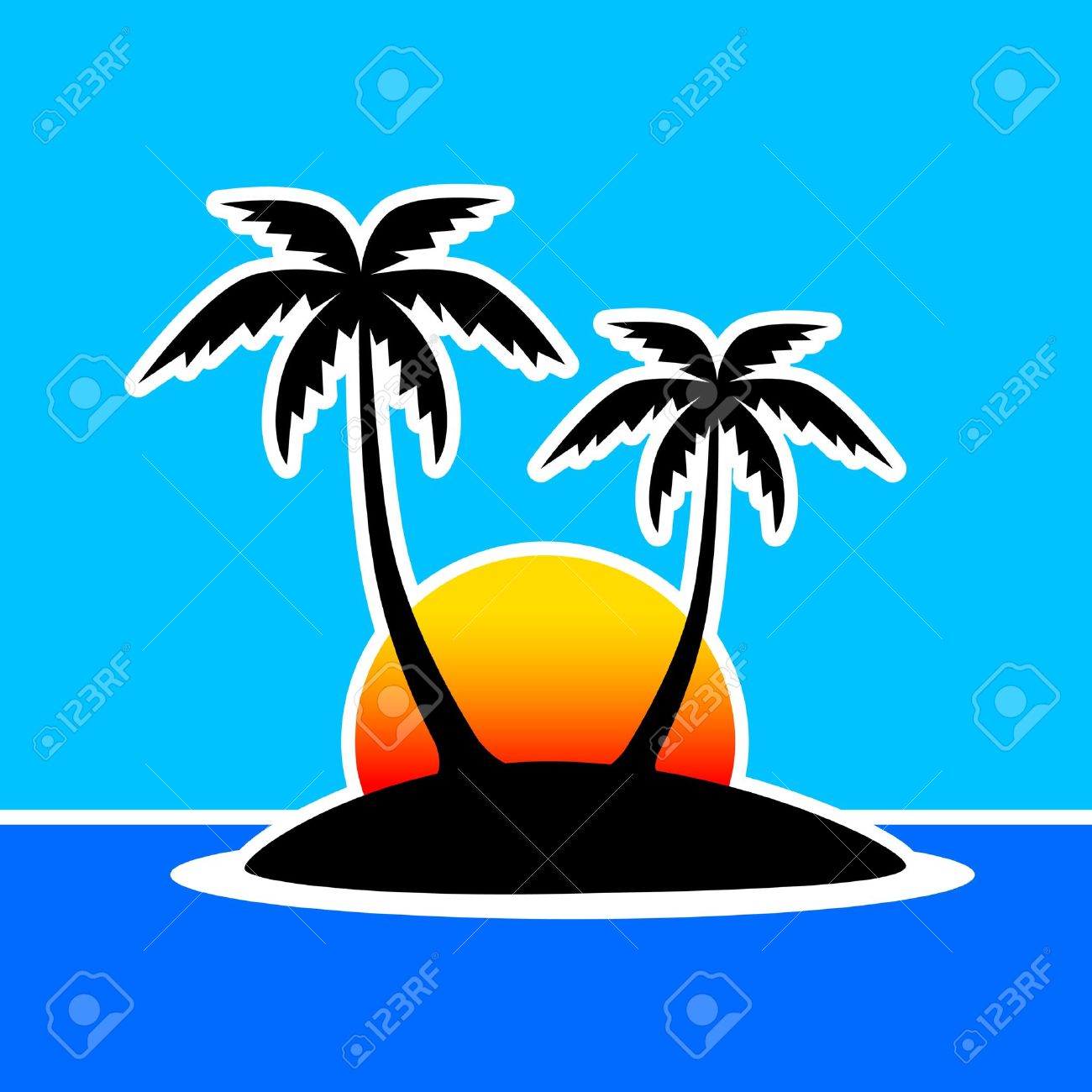 Palm tree island.