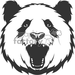 Panda head roaring vector art clipart